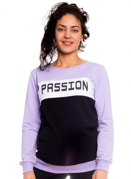 Be MaaMaa Maternity, bluza do karmienia Passion, liliowo-czarno-biała, rozmiar 4,5 mm, w/r. XS