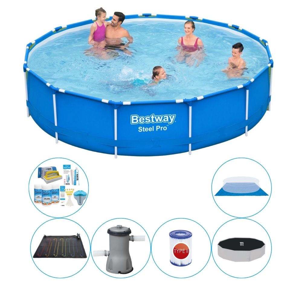 Pakiet komfortowy do basenu - Bestway Steel Pro 396x84 cm okrągły