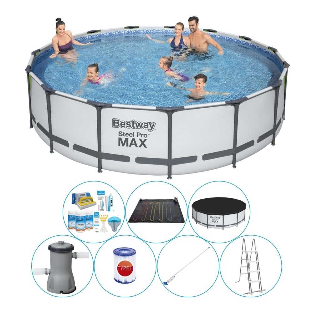 Basen wraz z akcesoriami - Bestway Steel Pro MAX 427x107 cm okrągły