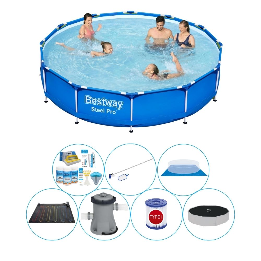 Zestaw basenowy - Bestway Steel Pro 366x76 cm Rund