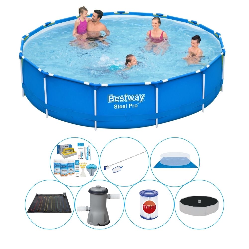 Zestaw basenowy - Bestway Steel Pro 396x84 cm okrągły