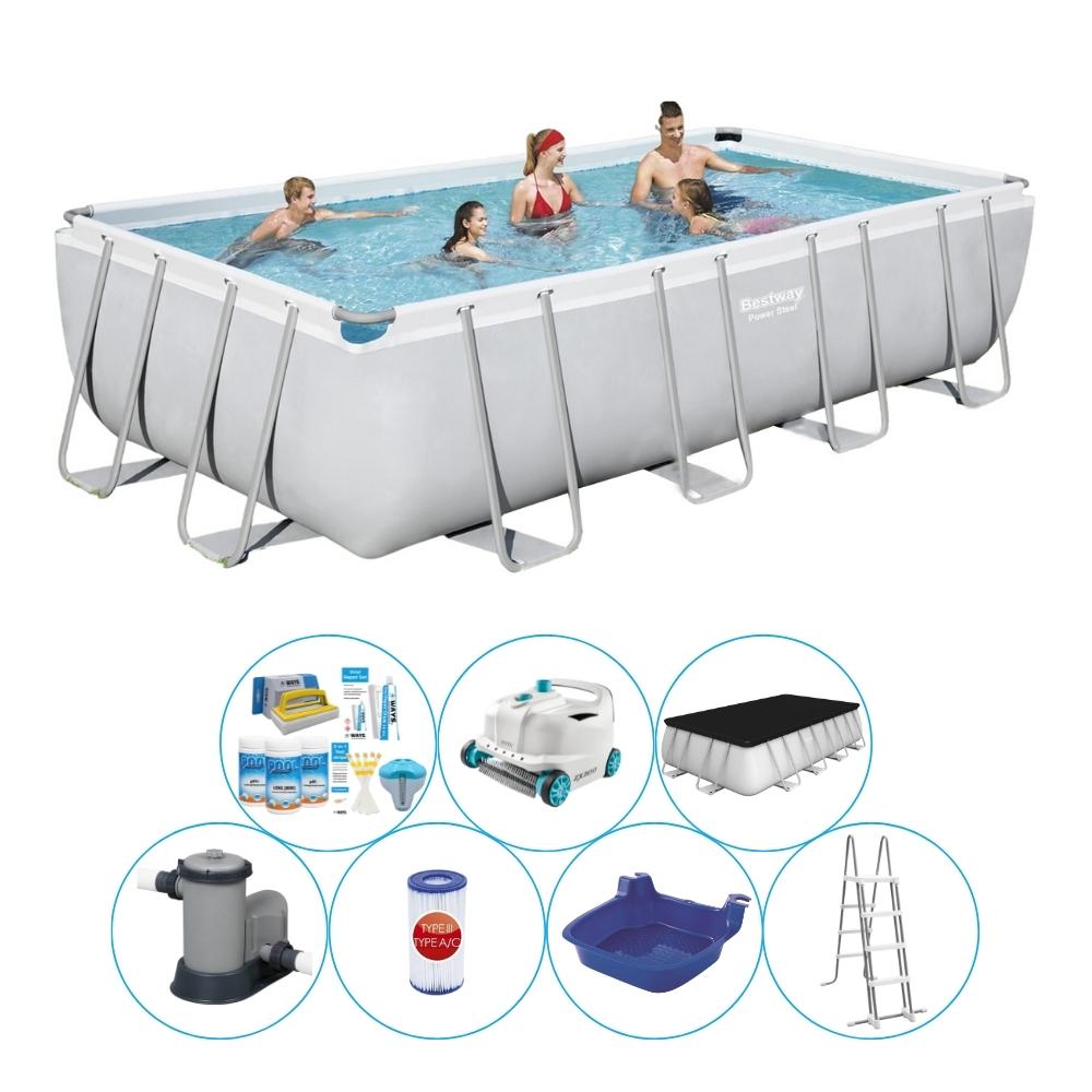 Basen wraz z akcesoriami - Bestway Power Steel 549x274x122 cm Prostokątny