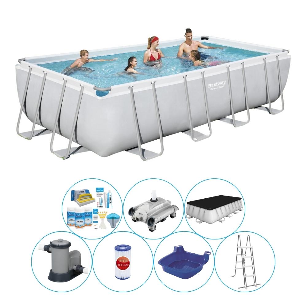 Basen wraz z akcesoriami - Bestway Power Steel 549x274x122 cm Prostokątny