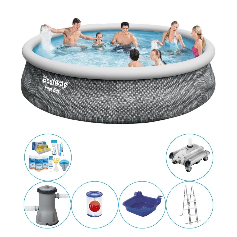 Basen Super Deal - Bestway Fast Set Rattan 457x107 cm - Okrągły