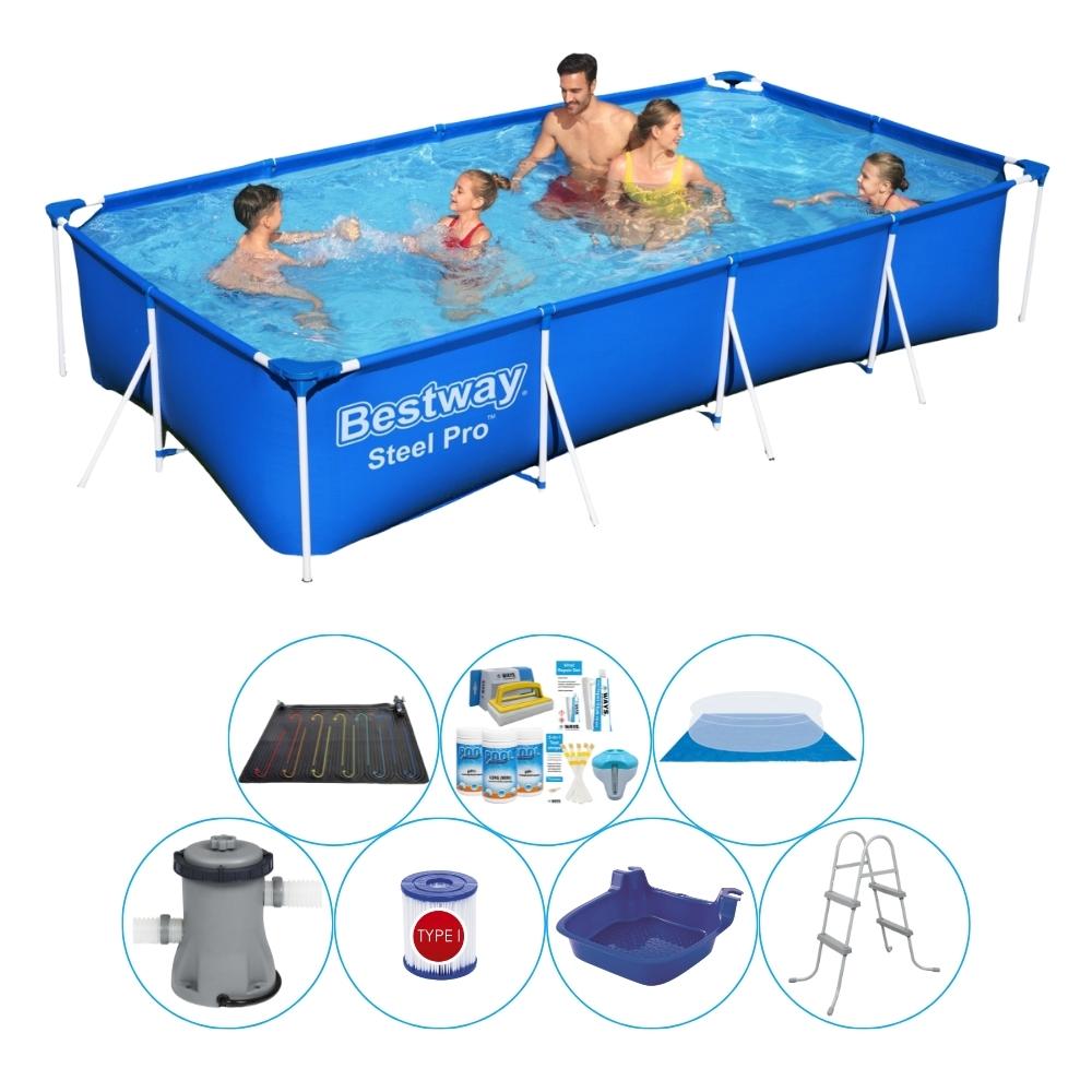 Basen wraz z akcesoriami - Bestway Steel Pro 400x211x81 cm Prostokątny