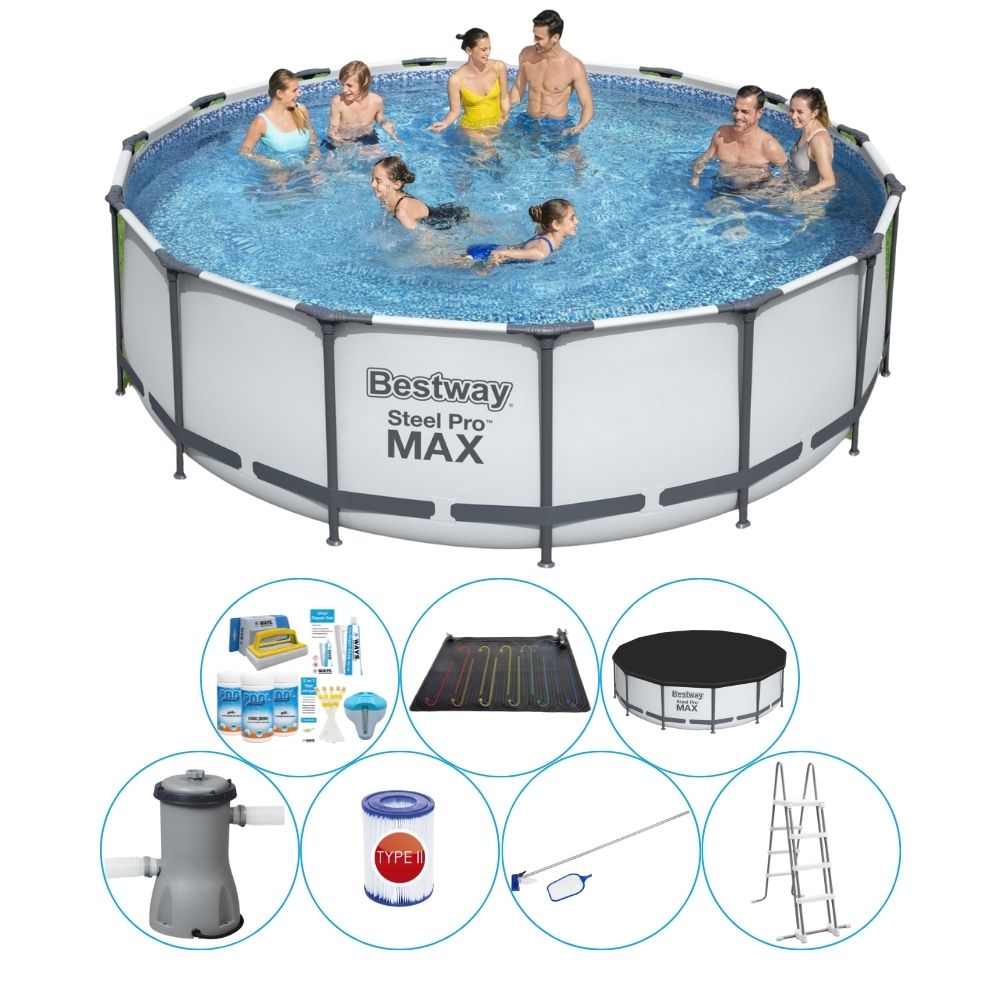 Basen z akcesoriami - Bestway Steel Pro MAX 457x122 cm okrągły