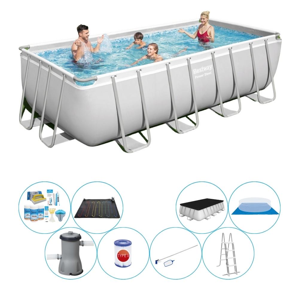 Zestaw basenowy - Bestway Power Steel 488x244x122 cm Prostokątny