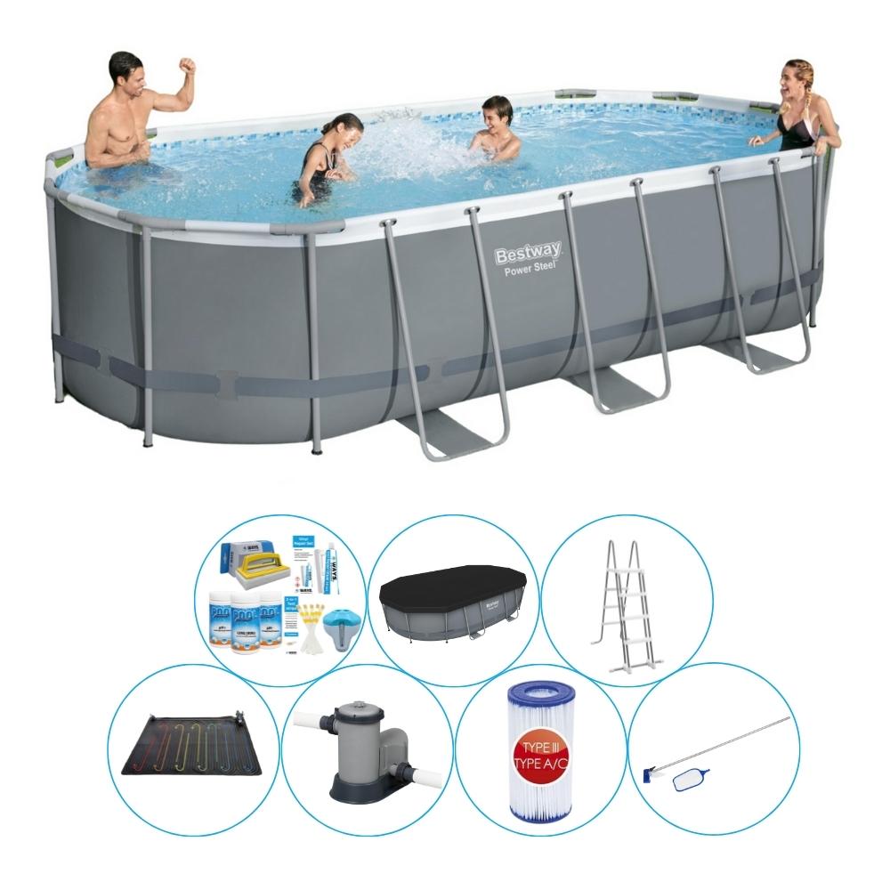 Zestaw basenowy - Bestway Power Steel Oval 548x274x122 cm