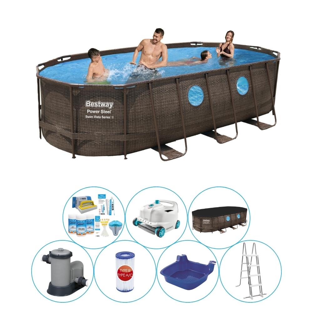 Basen Super Deal - Bestway Power Steel Swim Vista Oval 549x274x122 cm