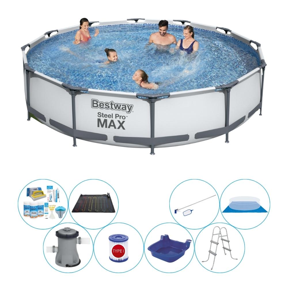 Basen z akcesoriami - Bestway Steel Pro MAX 366x76 cm - Okrągły