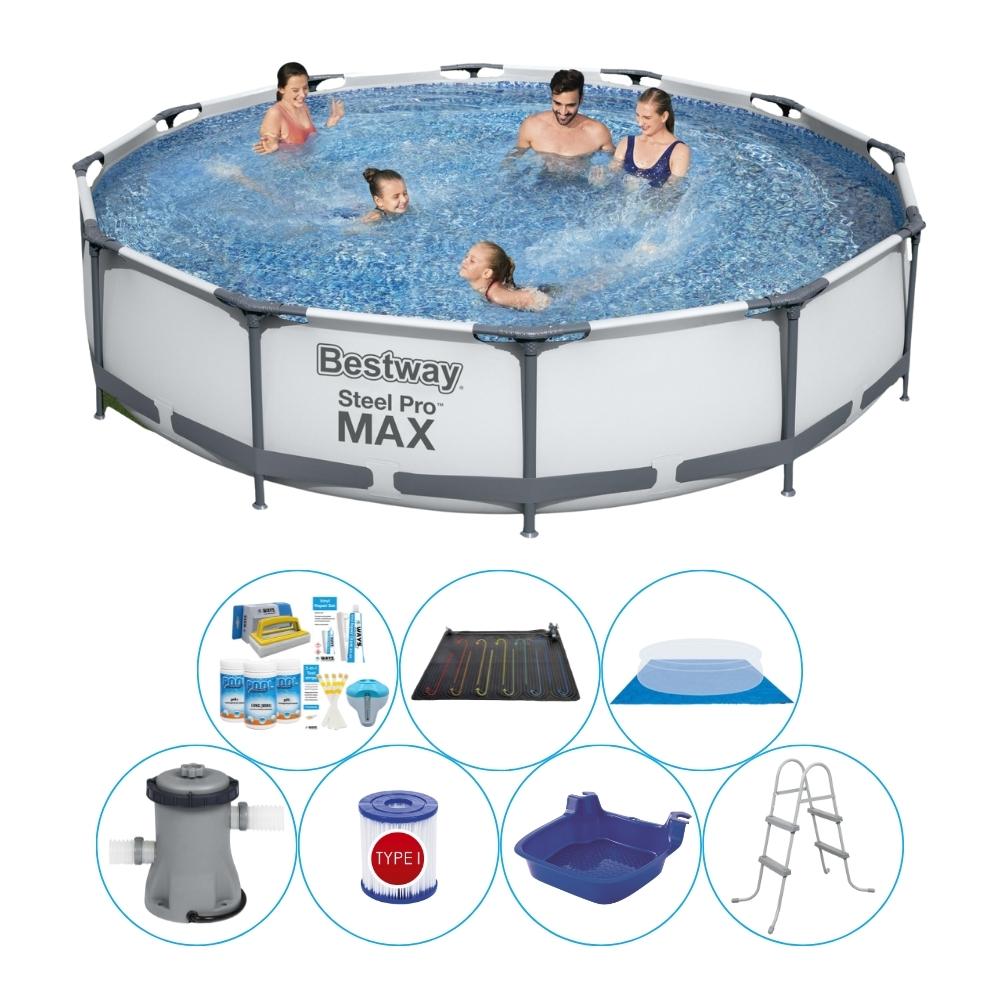 Basen wraz z akcesoriami - Bestway Steel Pro MAX 366x76 cm - Okrągły