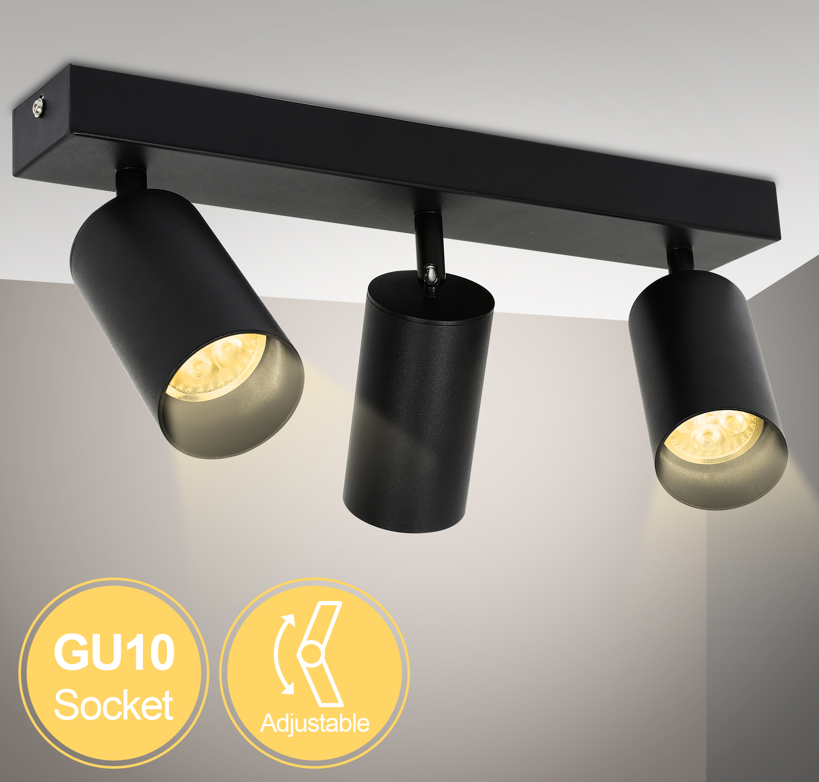 EINFEBEN lampa sufitowa LED reflektor sufitowy reflektor sufitowy nowoczesny GU10 3 reflektory