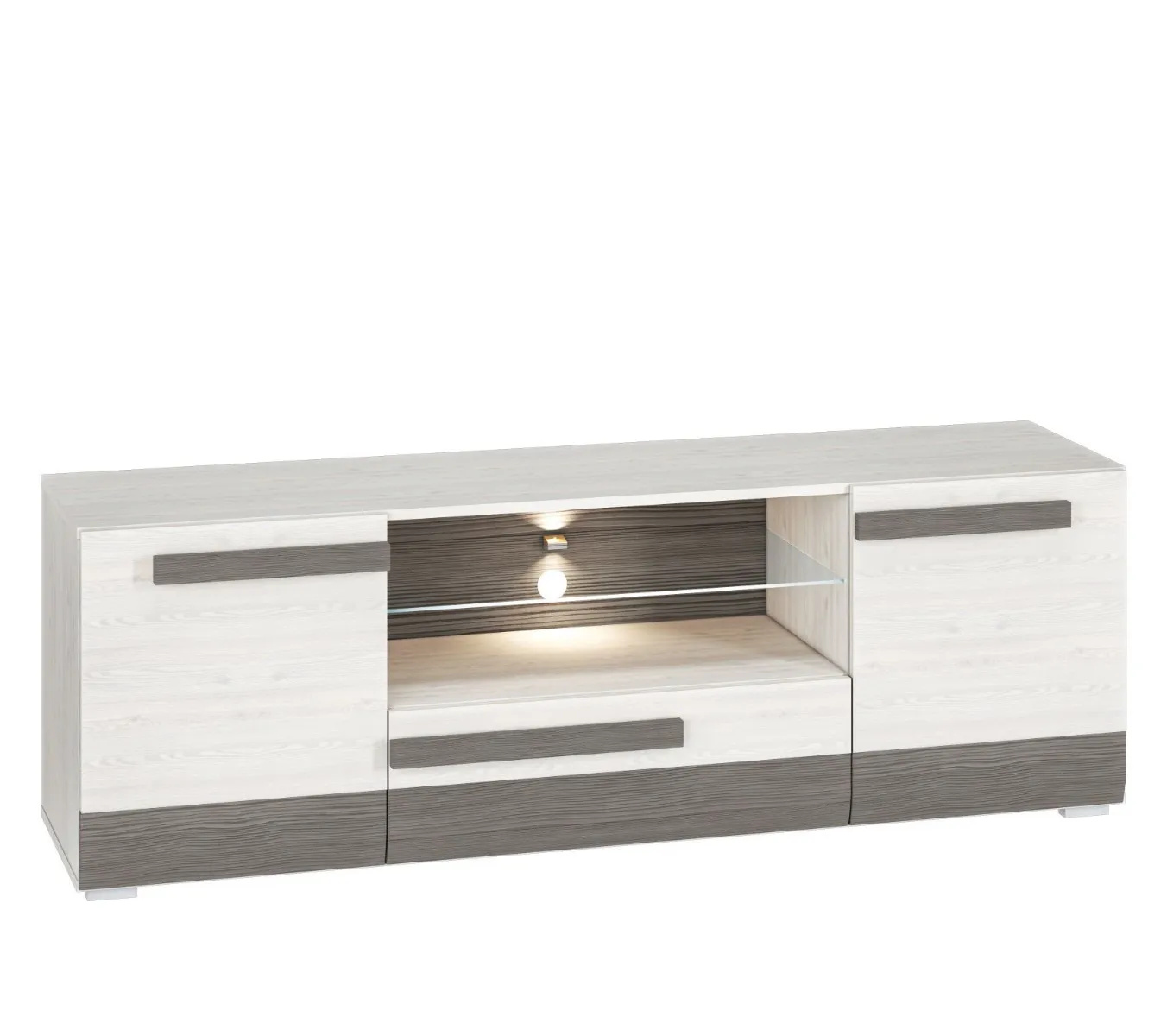 Szafka RTV BIANKA 165 sosna śnieżna/szara