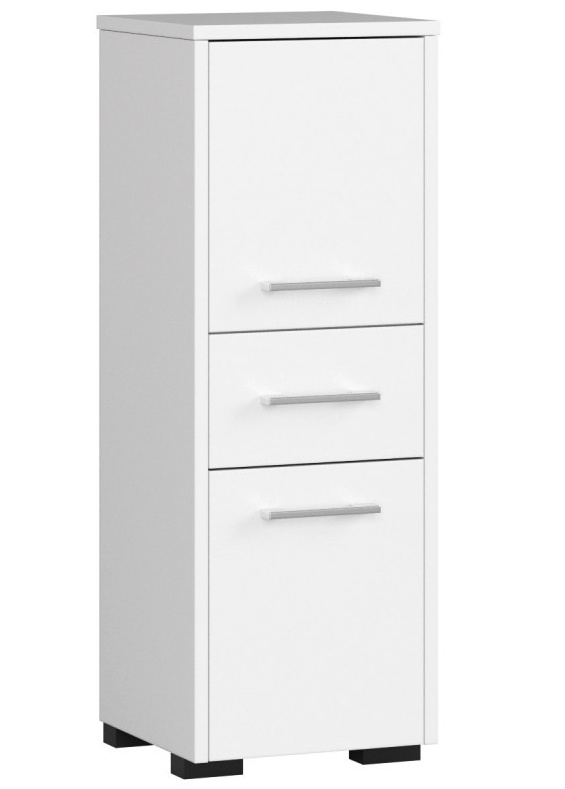 3xEliving KORALIA D2SZ1 Szafka wysoka, szafka łazienkowa w kolorze białym 85x30x30