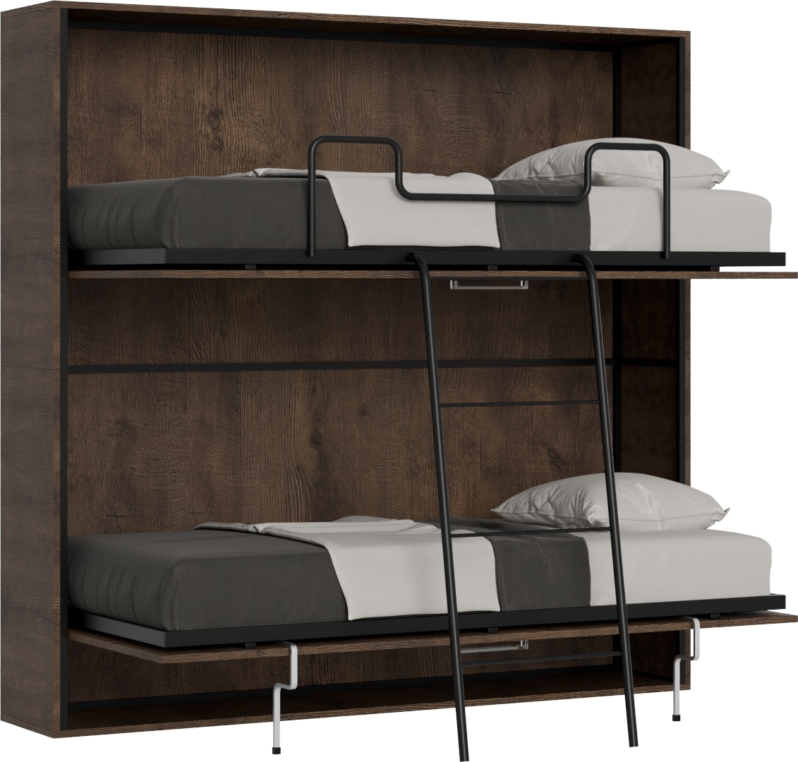 Łóżko podwójne Kando, poziome, orzech