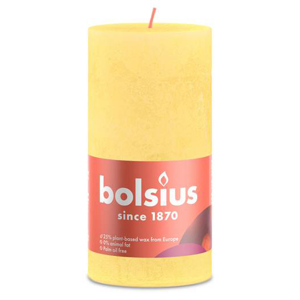 Bolsius Rustik świeca filarowa słoneczna żółta 130/68mm