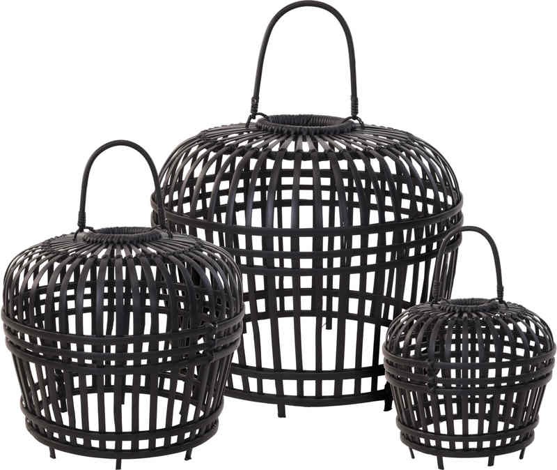 HOMESTYLING Klosz lampy bambus HOMESTYLING czarny 60 cm KO-J11301620L