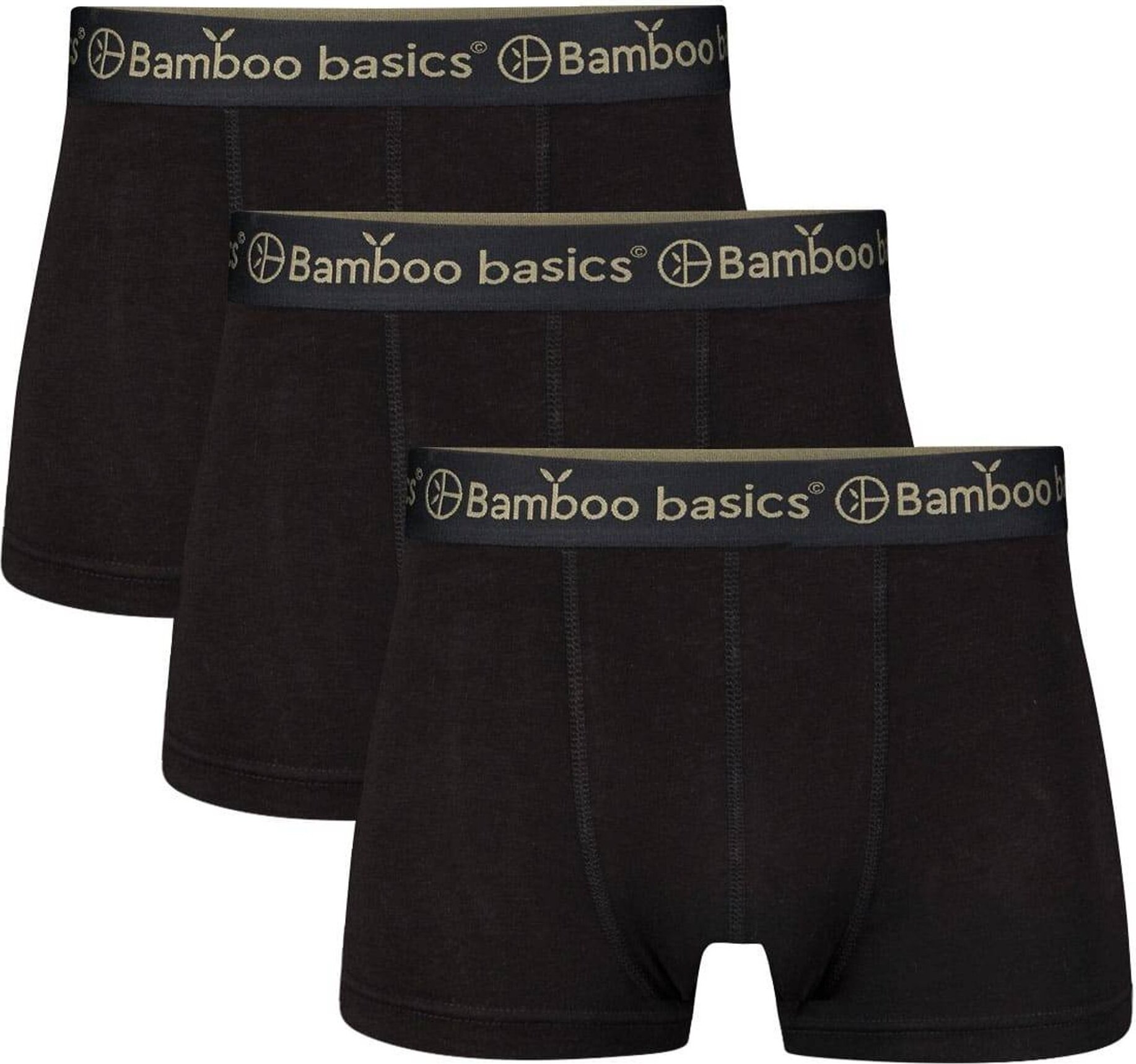 Bokserki męskie Bamboo Basics, 3-pak - kąpielówki LIAM, oddychające, jersey czarny XL
