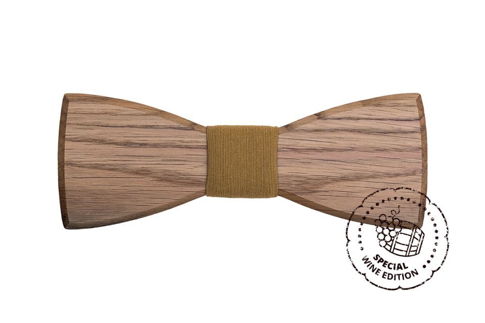 Drewniana muszka BeWooden do białego wina, męska brązowa uniwersalna