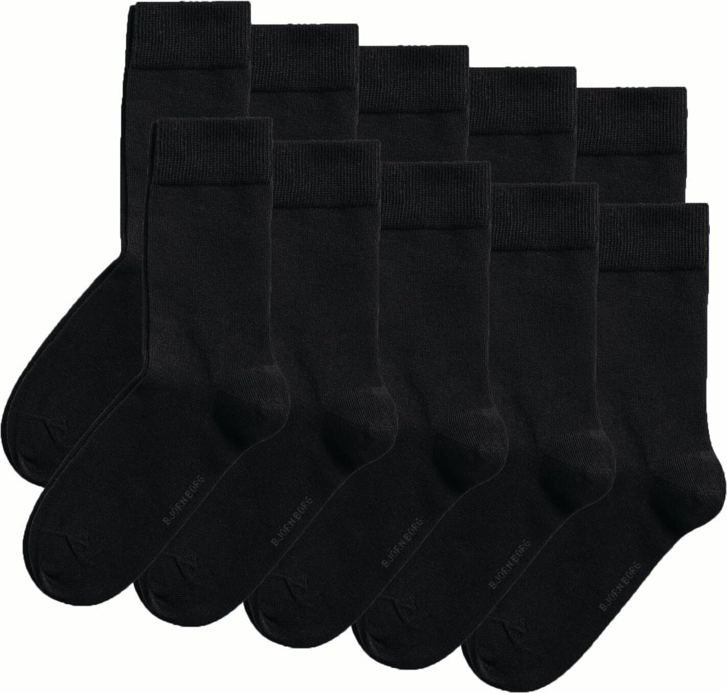 Skarpety męskie BJÖRN BORG 10-pack - Essential Ankle Sock, pończochy, skarpety, bawełna, jednolity kolor czarny 41-45