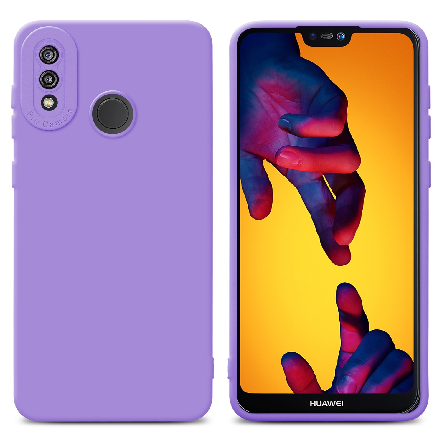 Pokrowiec Cadorabo do Huawei P20 LITE 2018 / NOVA 3E z fioletowym silikonowym etui TPU na telefon komórkowy