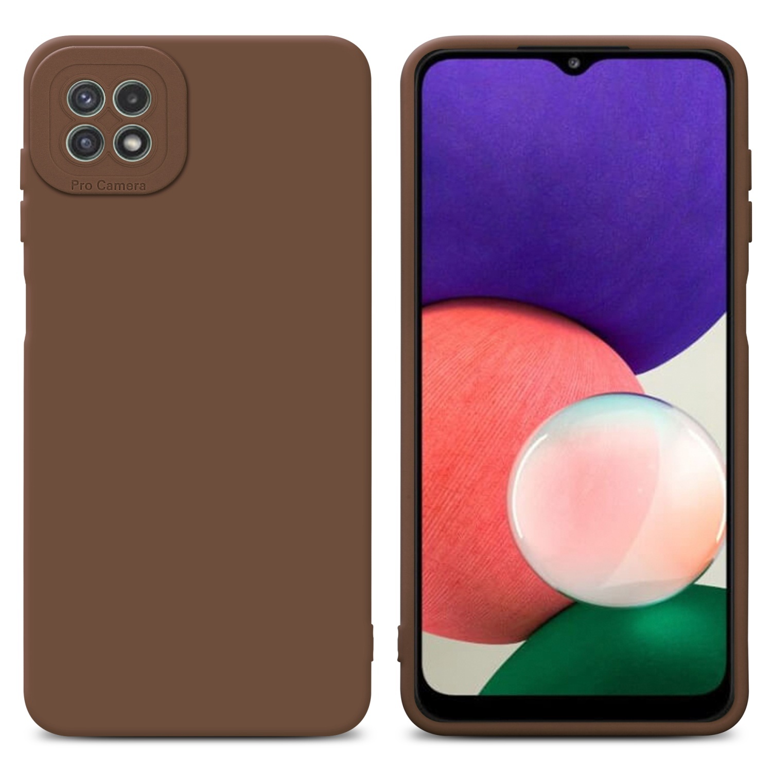 Pokrowiec Cadorabo do Samsung Galaxy A22 5G z brązowym silikonowym etui TPU na telefon komórkowy
