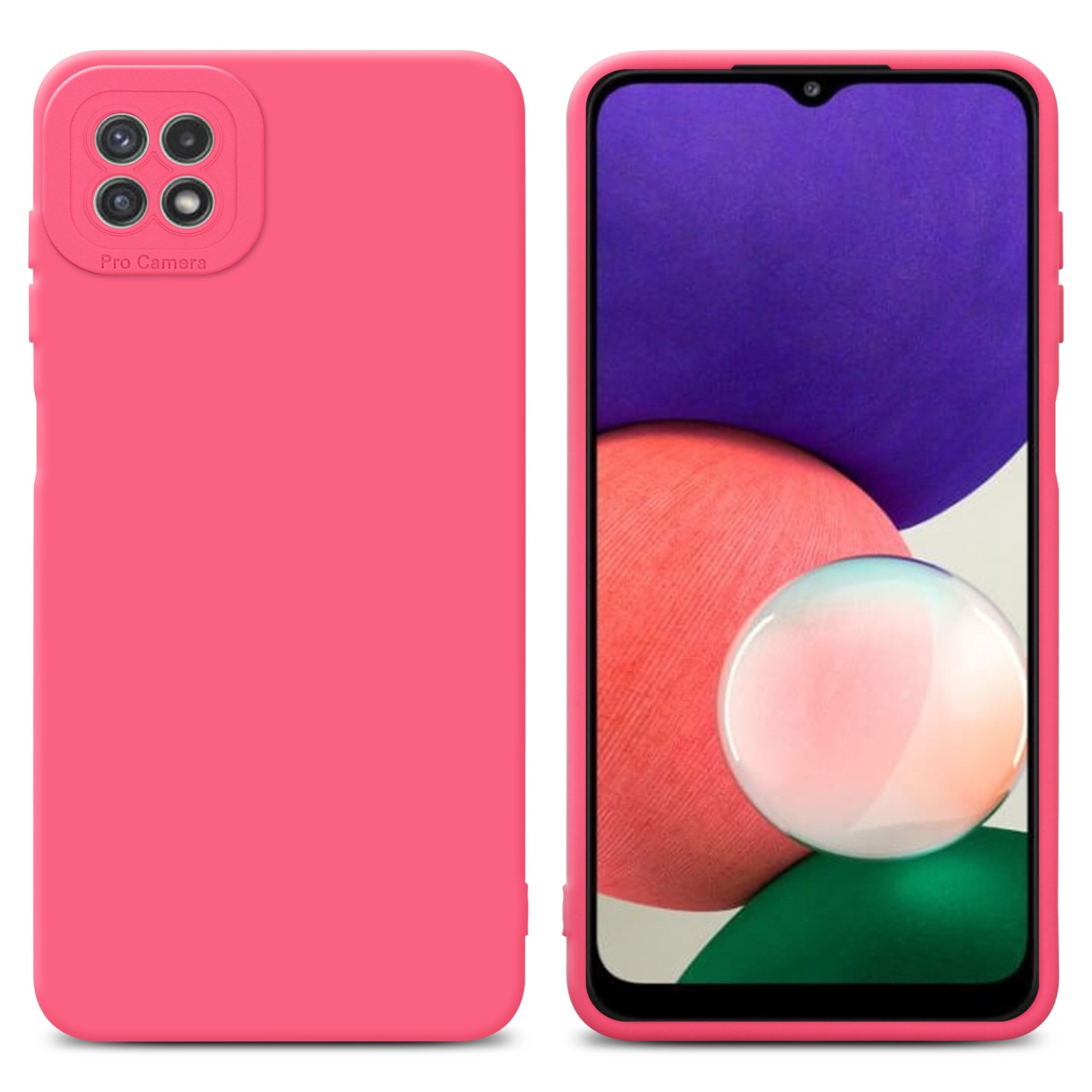 Pokrowiec Cadorabo do Samsung Galaxy A22 5G z czerwonym silikonowym etui TPU na telefon komórkowy
