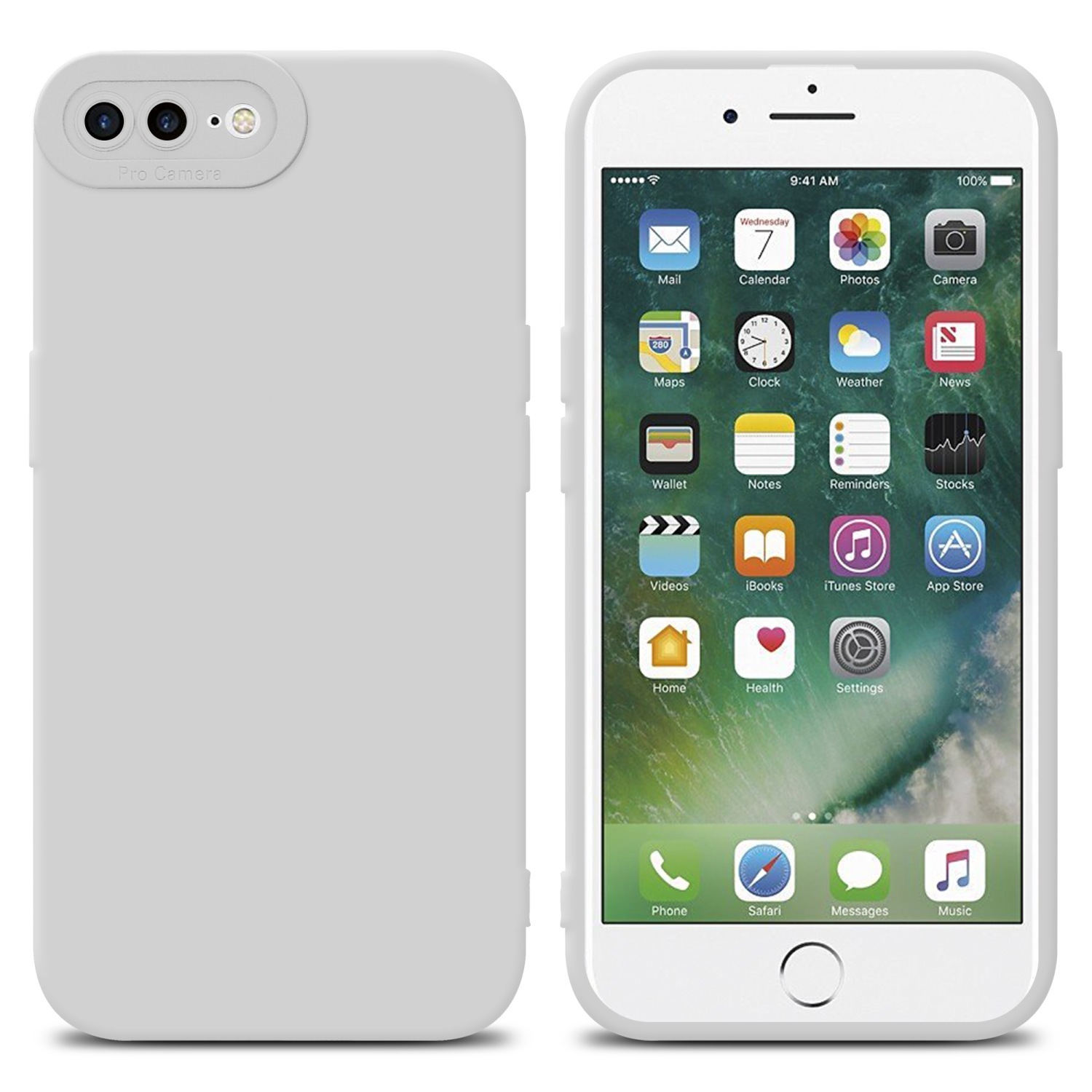 Etui Cadorabo do Apple iPhone 7 PLUS / 7S PLUS / 8 PLUS w kolorze białym silikonowe etui TPU etui na telefon komórkowy