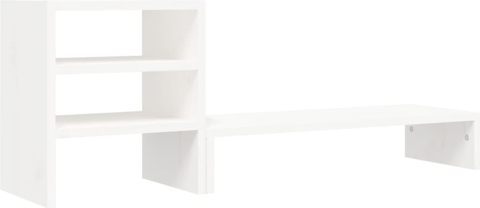 vidaXL Podstawa pod monitor biała 81x20x30 cm lite drewno sosnowe