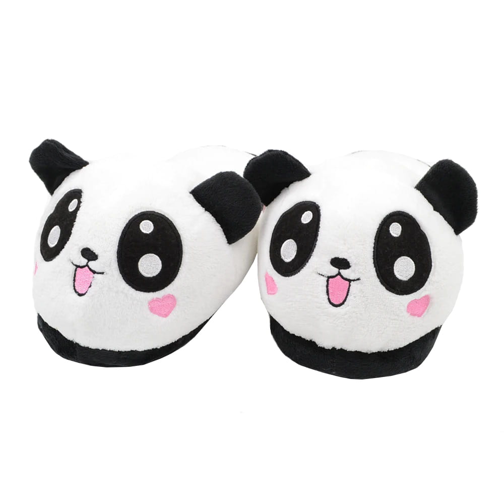 Zolta pluszowe kapcie dla kobiet i dzieci - Kapcie damskie ze zwierzętami - Puszyste przytulne kapcie - Kapcie na zimę - JEDEN ROZMIAR rozmiar 36-41 - Panda