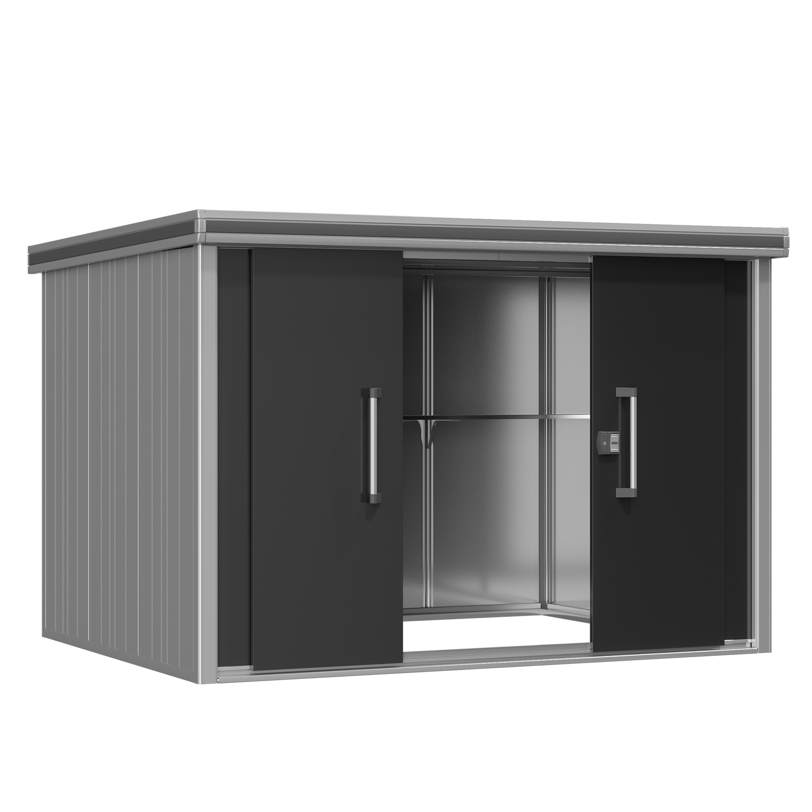 GFP Domek narzędziowy metalowy 256x256x212 cm domek ogrodowy antracyt