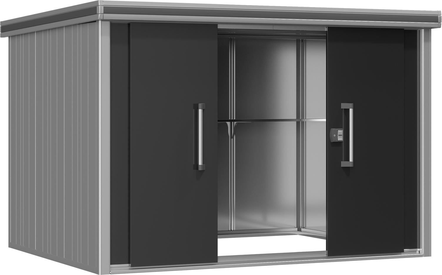 GFP Domek narzędziowy metalowy 291x221x212 cm domek ogrodowy antracyt