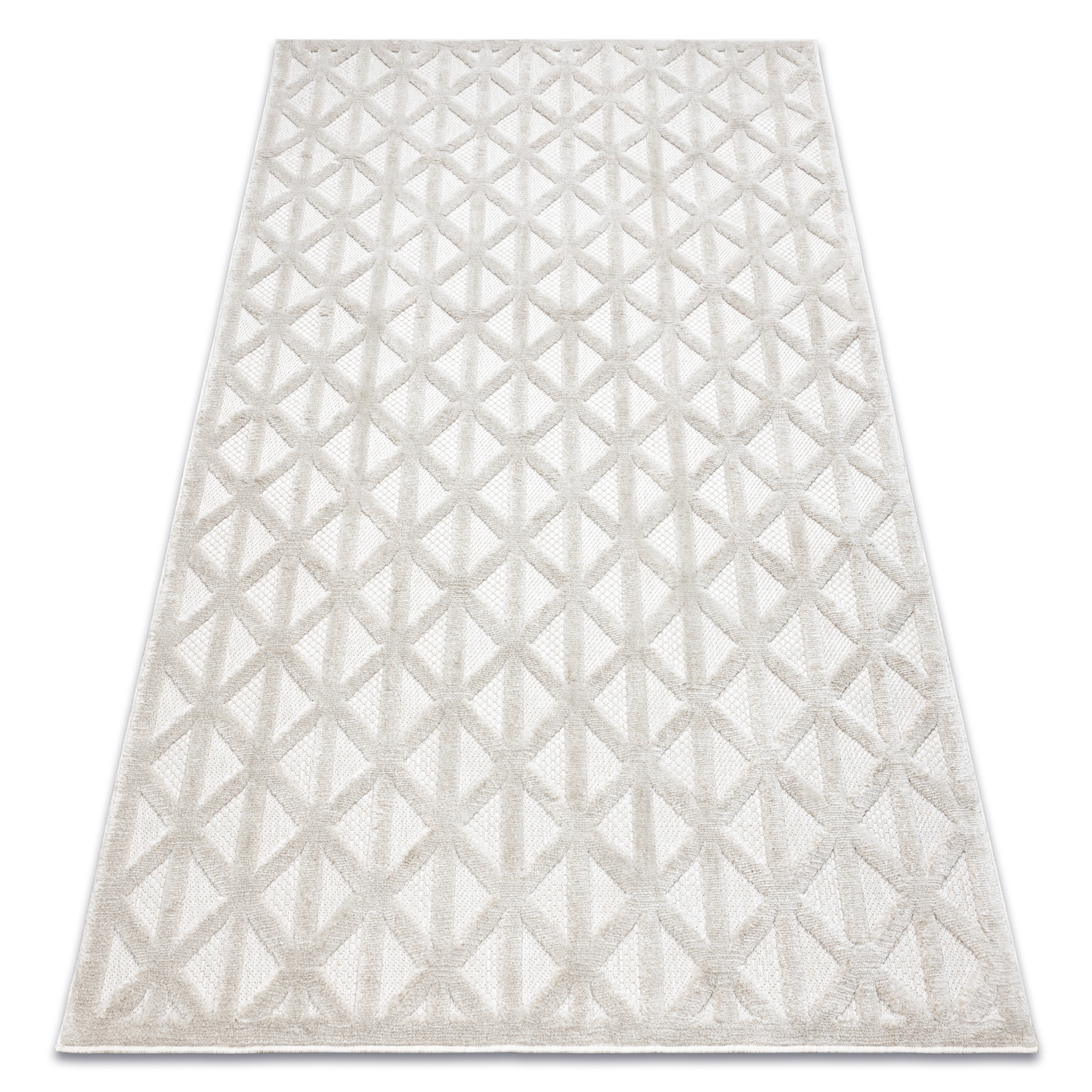 Dywan SANTO SZNURKOWY SIZAL 58500 Trójkąty, Geometryczny beż beżowy 180x270 cm