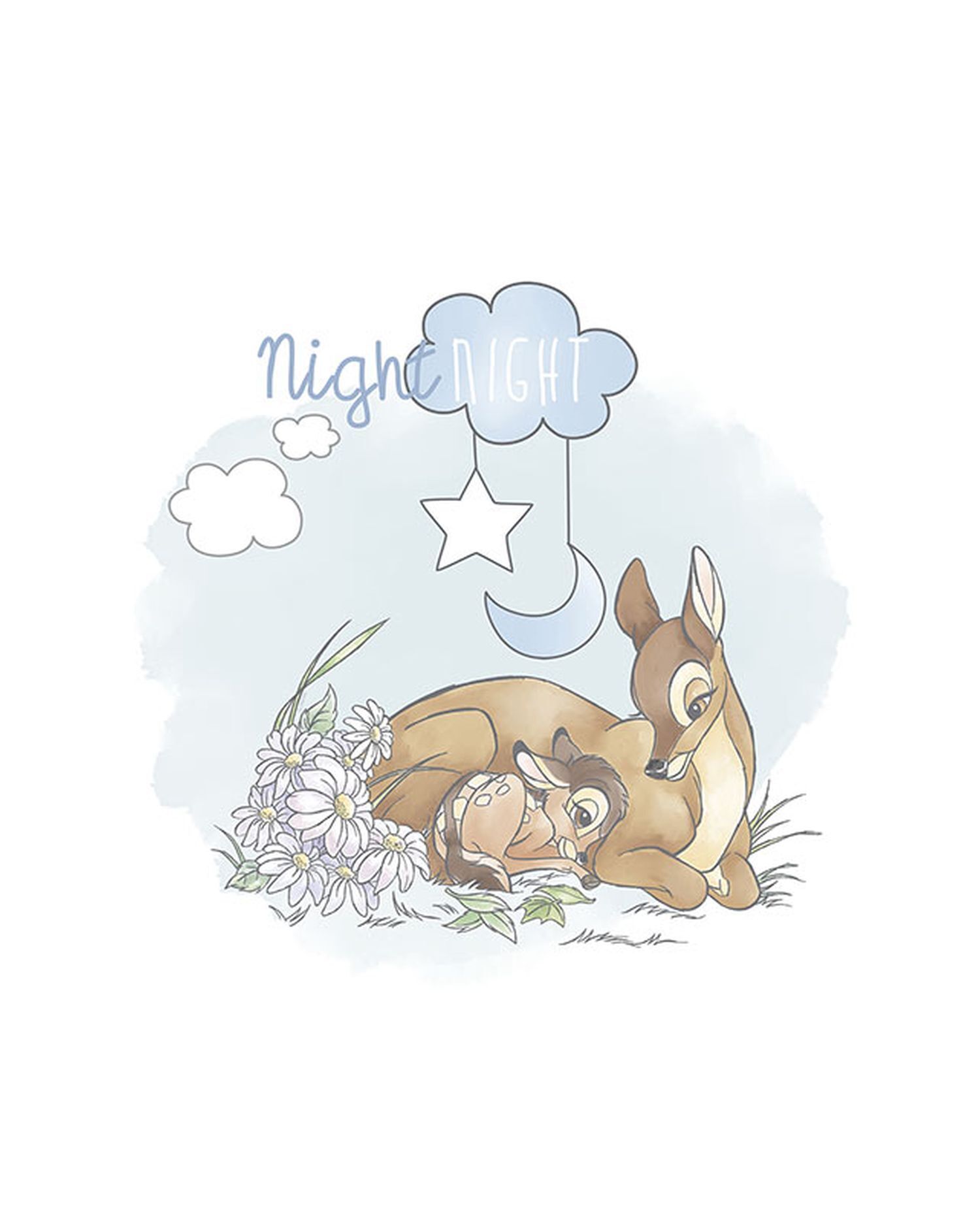 Disney plakat Bambi Dobranoc niebieskimIbeżowym - 610096 - 40 x 50 cm