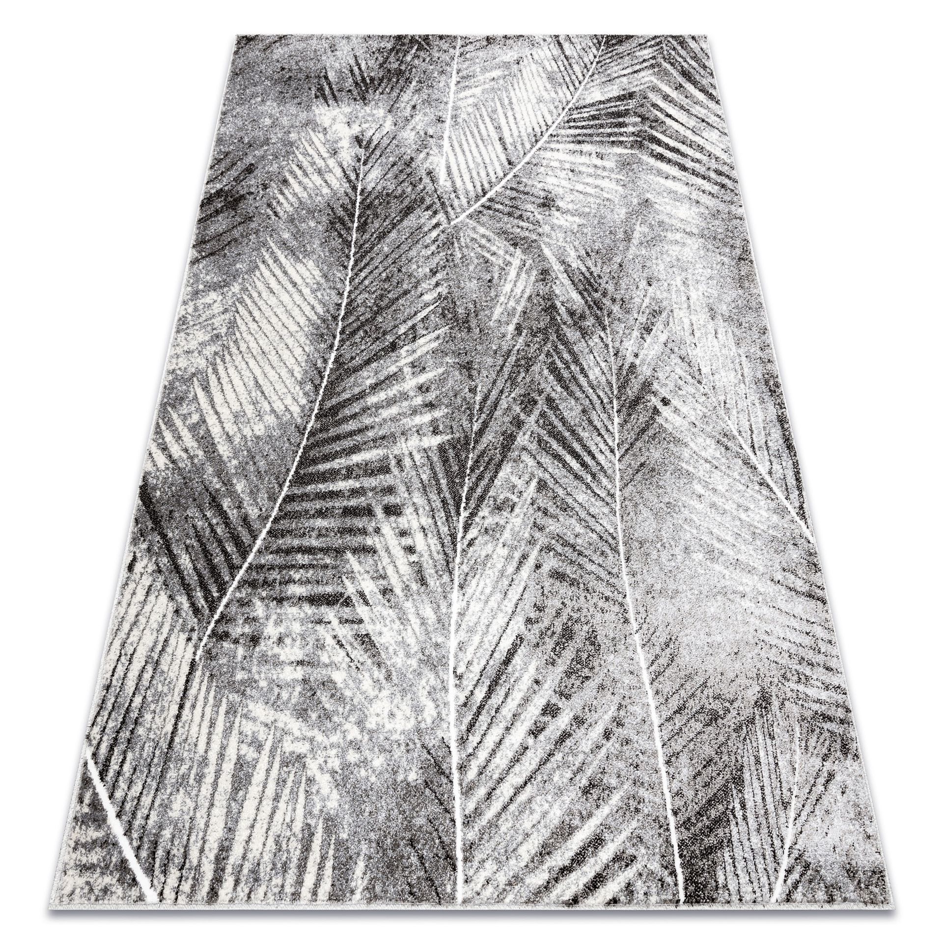 Dywan MATEO 8035/644 Nowoczesny liście palmy - strukturalny szary 80x150 cm