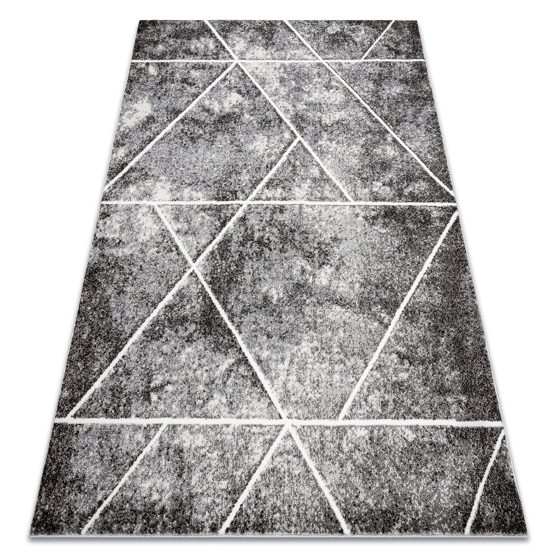 Dywan MATEO 8031/644 Nowoczesny, geometryczny, trójkąty - strukturalny szary 240x330 cm