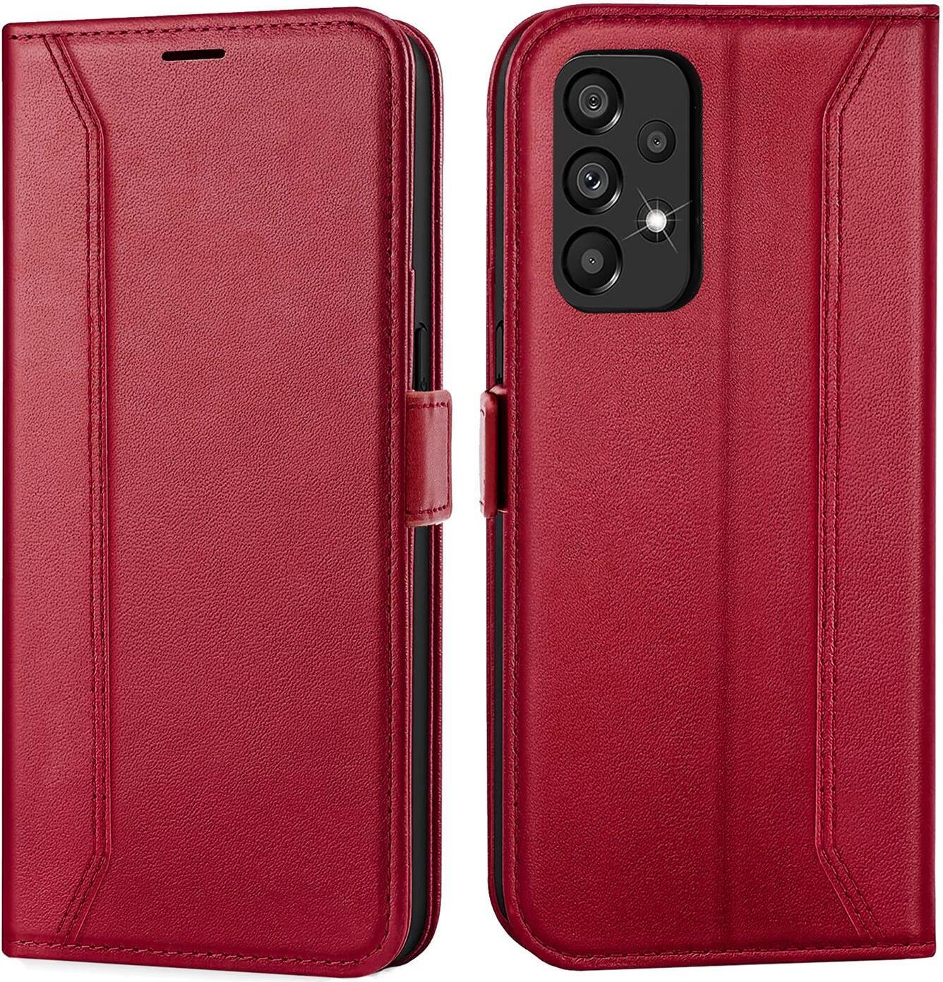 Etui na telefon komórkowy Samsung Galaxy A52 4G/5G, A52s 5G składane etui ochronne, czerwone