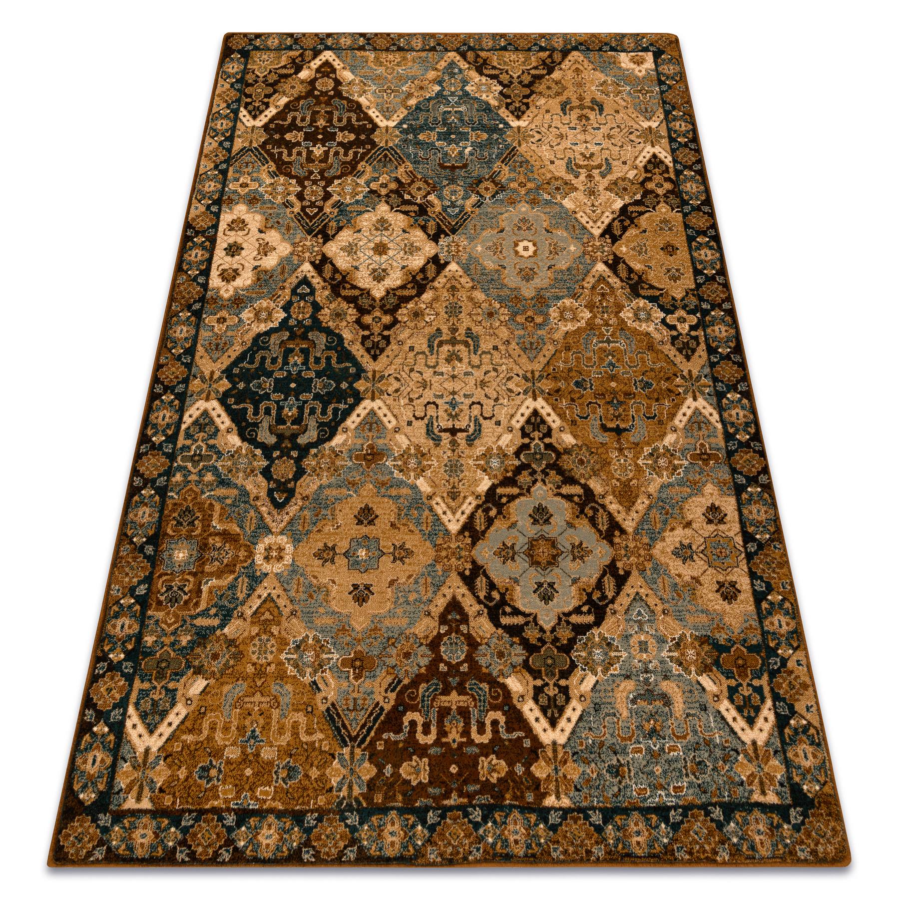 Dywan wełniany OMEGA Torino orientalny - koniak beżowy 235x350 cm