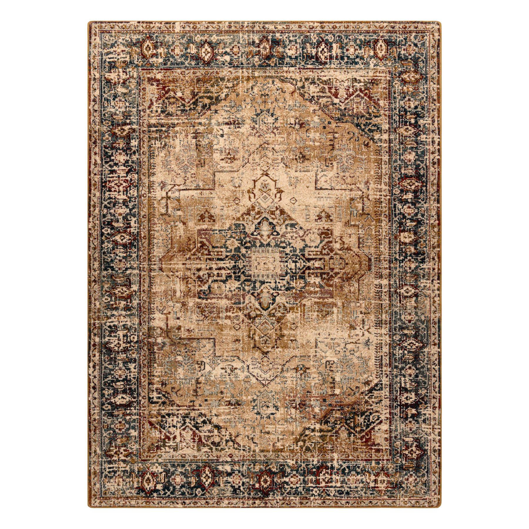 Dywan wełniany POLONIA KALAR szmaragd beżowy 300x400 cm