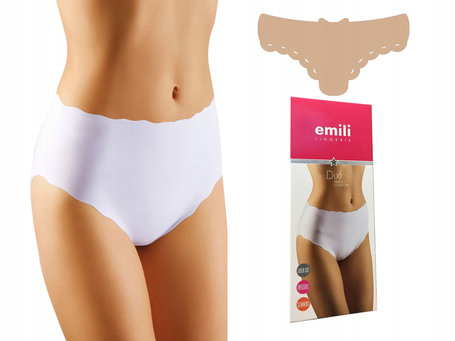 Emili DIXI Majtki damskie z mikrofibry, Kolor: Beżowy, Rozmiar: 3XL