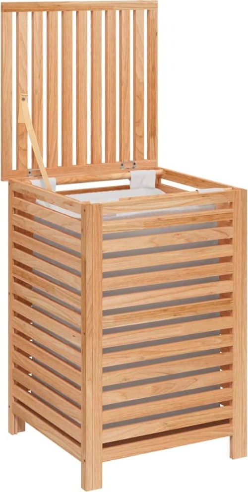 vidaXL Kosz na pranie 45x45x65 cm z litego drewna orzechowego