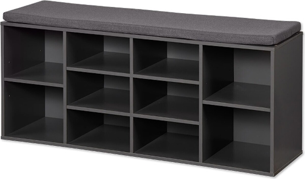 Szafka na buty KESPER z poduszką do siedzenia, szara, FSC 1592313