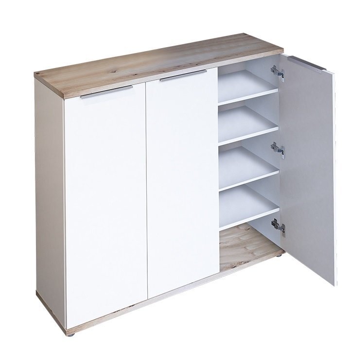 Kondela Szafka na buty (szafka na buty) Modini Typ 2 - biały / dąb rzemieślniczy