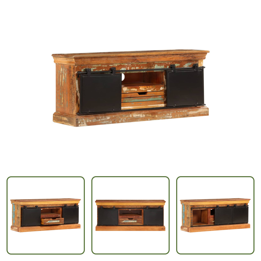 The Living Store szafka pod telewizor 110x30x45 cm lite stare drewno