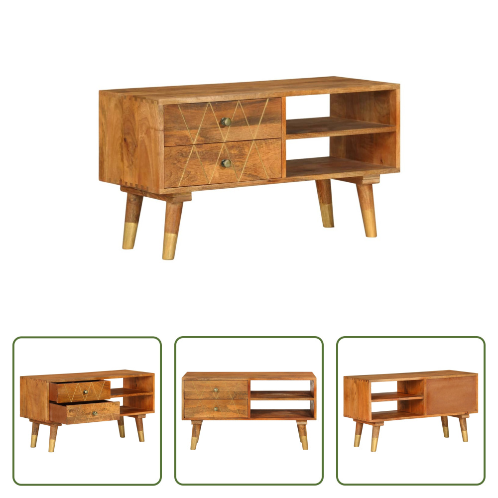 Szafka pod telewizor The Living Store 85 x 35 x 47 cm Lite drewno mango