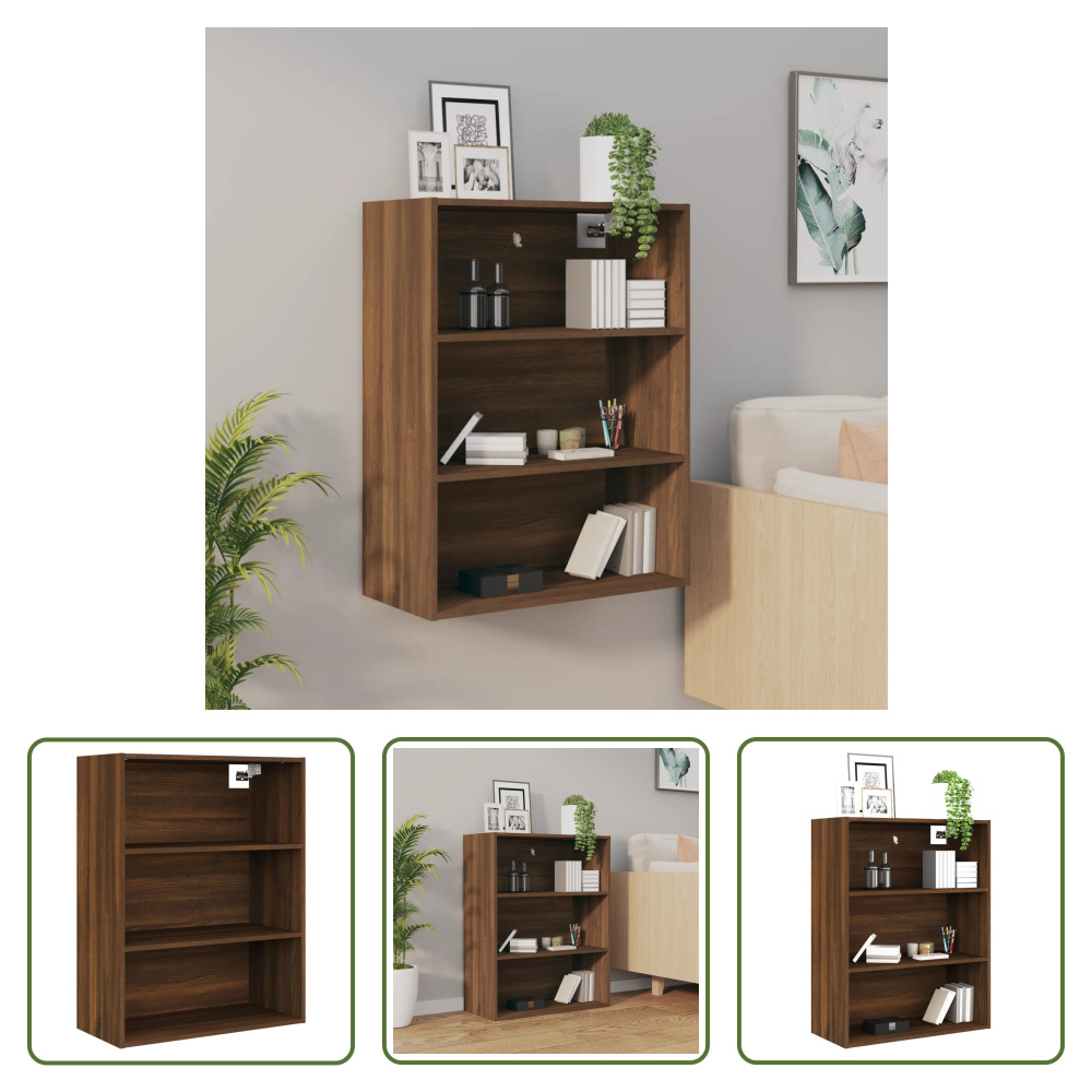 The Living Store Brązowa dębowa szafka ścienna 69,5x32,5x90 cm