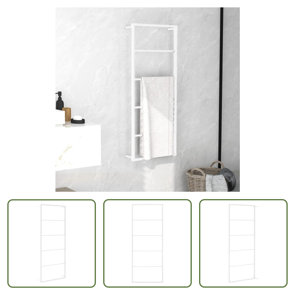 Stojak na ręczniki Living Store biały 45x10x115 cm stalowy