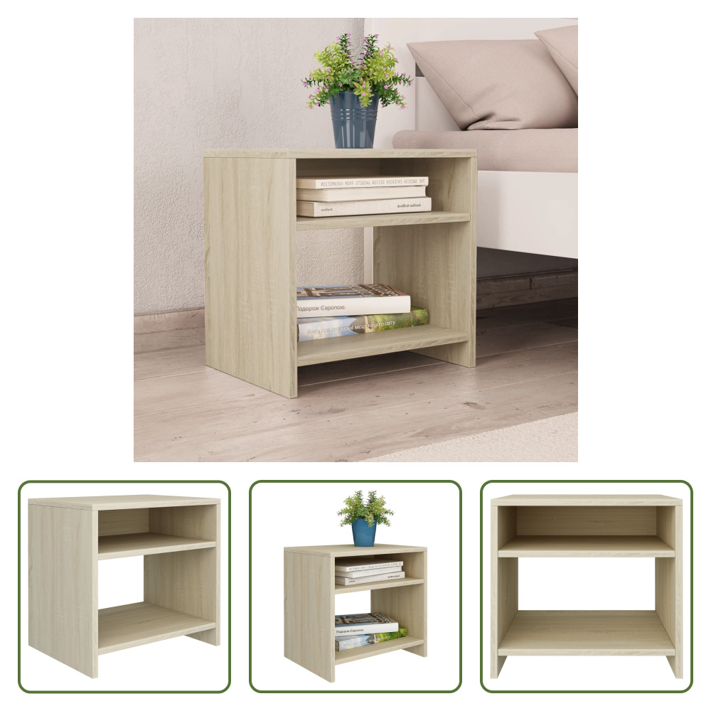 The Living Store szafka nocna dąb sonoma 40x30x40 cm materiał drewnopochodny
