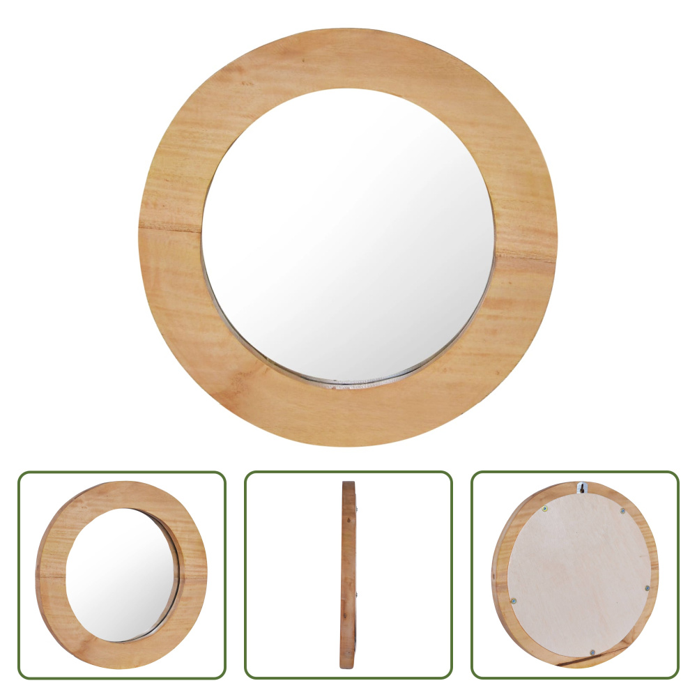 Lustro ścienne The Living Store 40 cm Teak Round
