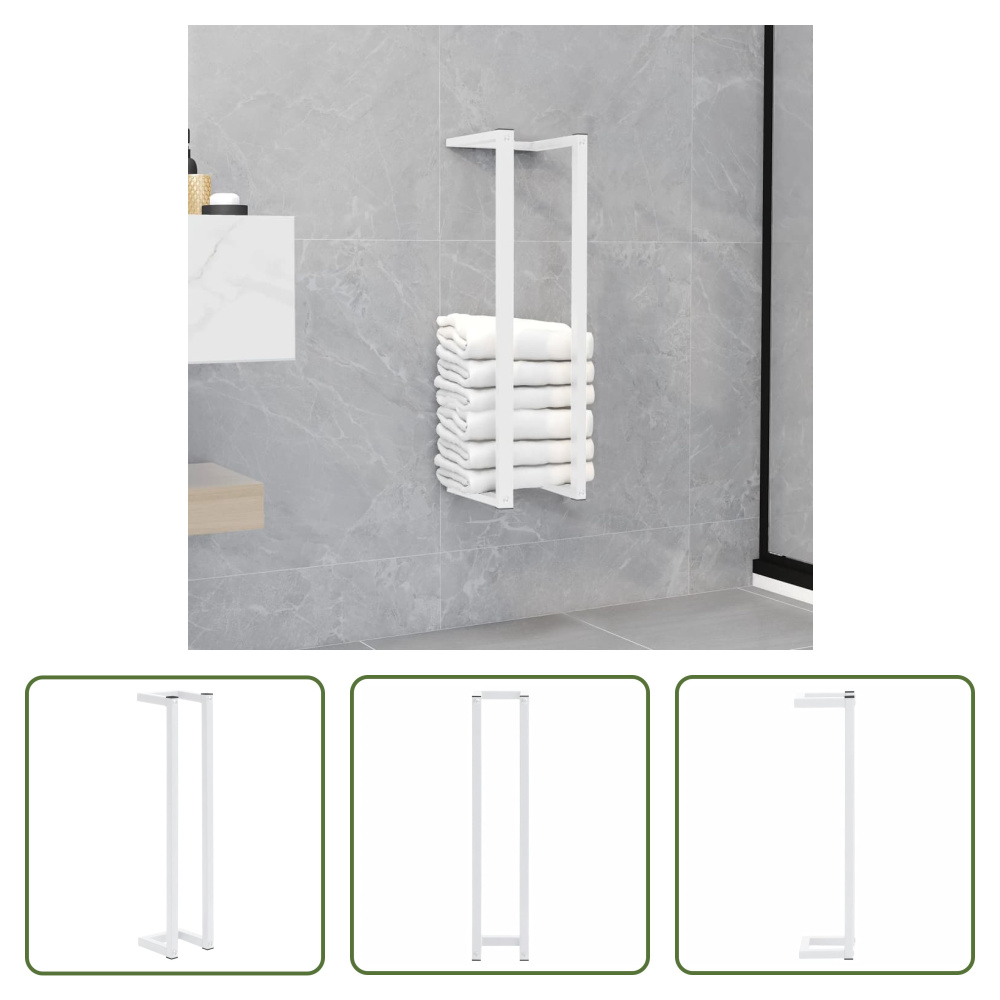 Stojak na ręczniki Living Store biały 12,5x12,5x60 cm stalowy